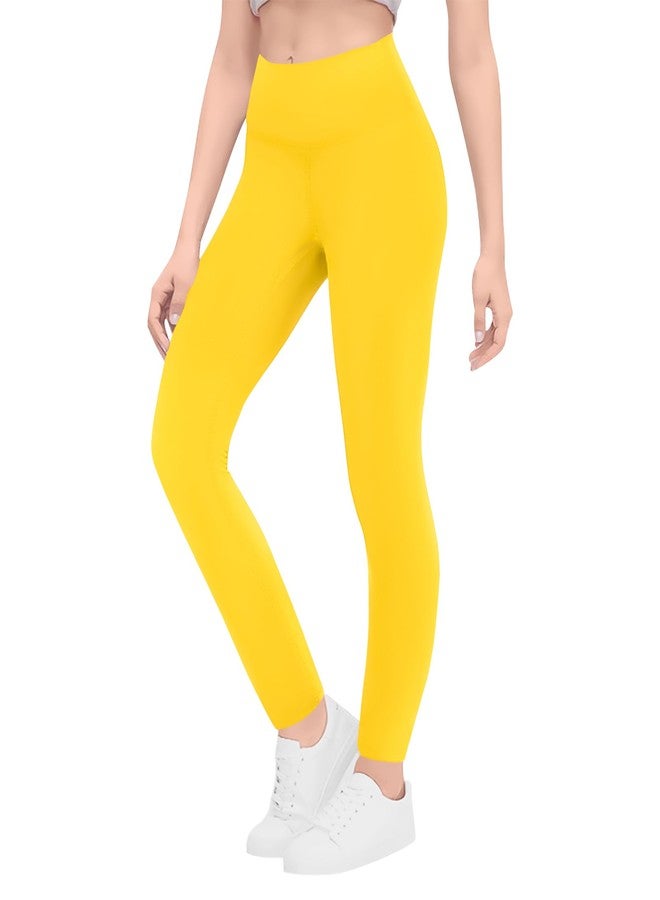 Gnainach Girls Athletic Leggings Size 8-9 Years Old Gold Comfortable Elastic Compression Yoga Pants for Kids Workout Jazz - Image 1